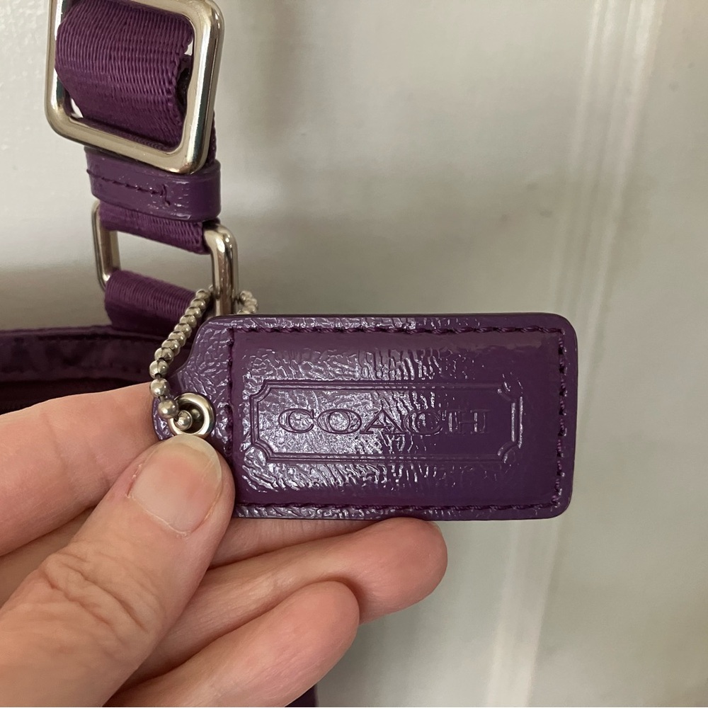 Coach Purple Signature Nylon Crossbody Pouch - Picture 4 of 9